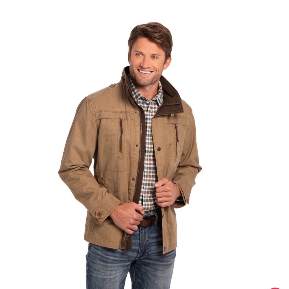 Madison Creek Outfitters Men's XL Tan Safari Field Jacket Utility Chore Coat b2‎